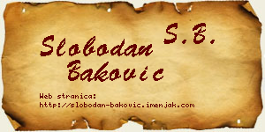 Slobodan Baković vizit kartica